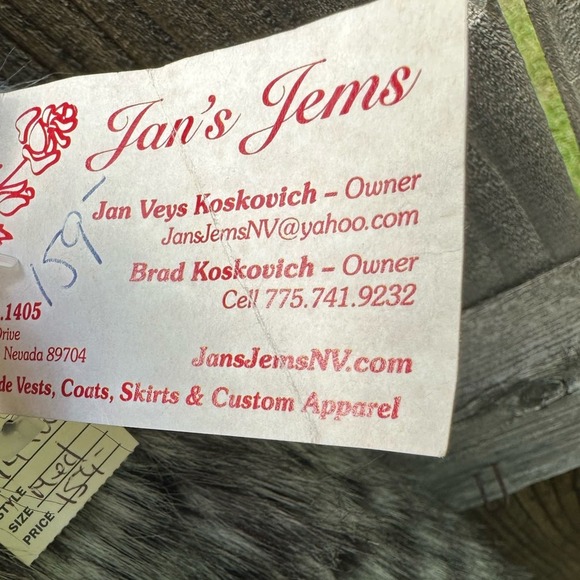 jan’s jems • fur vest carson city nevada nwt boutique handmade tabby - Picture 6 of 10